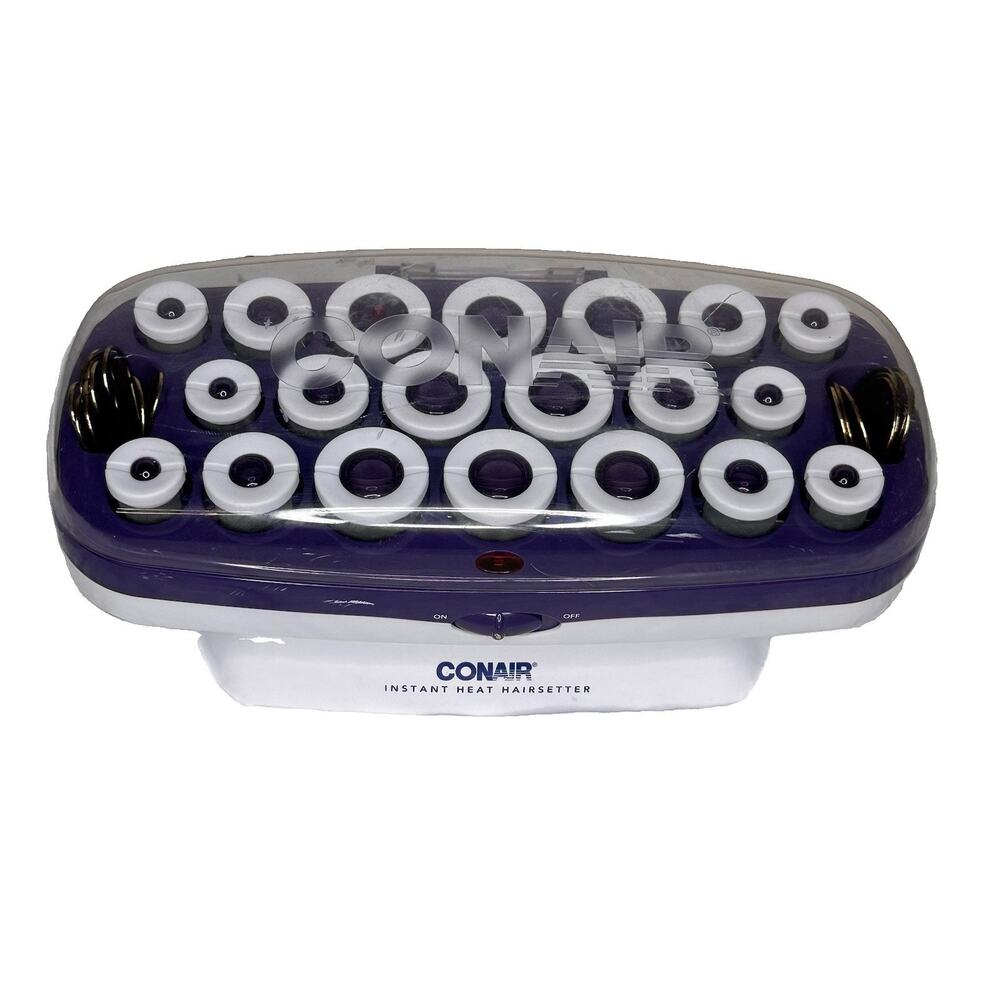 Conair Instant Heat Hairsetter 20 Velvet Hot Rollers CHV21 with 18 Clips Tested